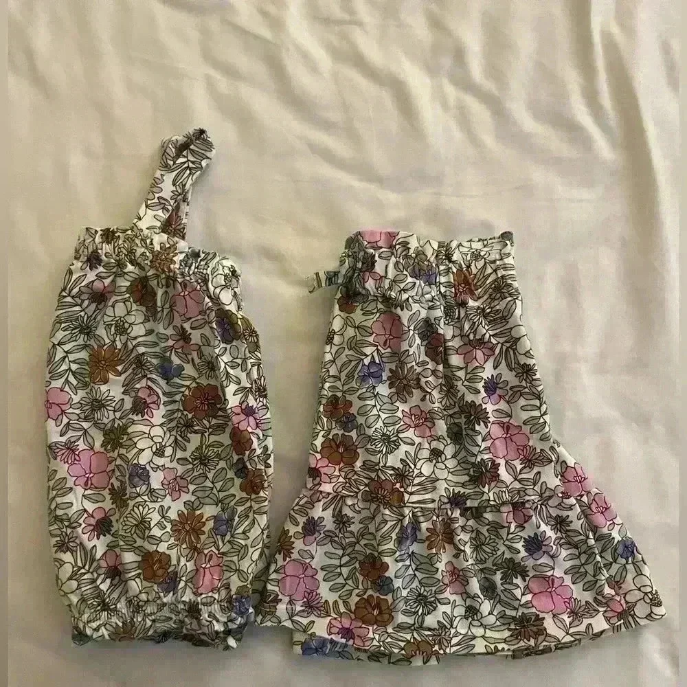 Carters Girls Kids Size 4 Two Piece Matching Skirt Set Multi
